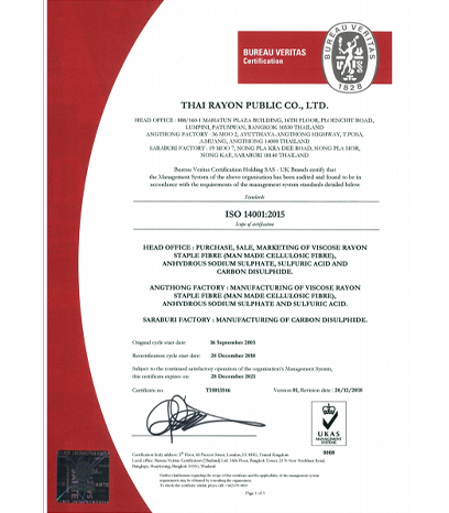 ISO 9001:2015 â€“ Thai Rayon PLC