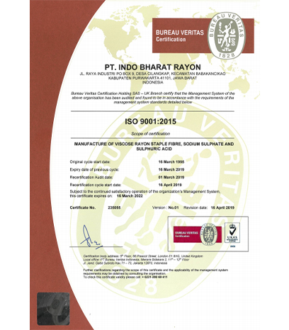 PT IBR, Indonesia ISO 9001 Certificate March 2022