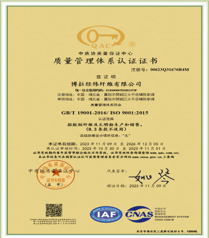 Birla Jingwei, China ISO 9001, 14001, 45001 Certificate Dec 2026