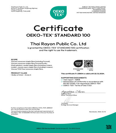 TRC, Thailand OekoTex100 Certificate Dec'2024