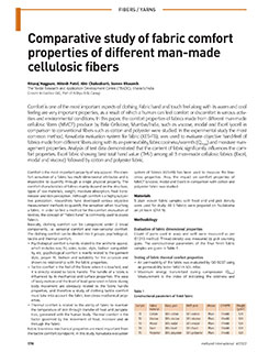 Comparative study of fabric comfort properties of different man-made cellulosic fibers