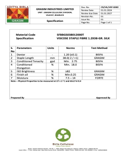 2024 Viscose product specifications