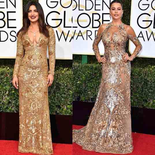 Priyanka Chopra dressed in Ralph Lauren Sofia Vergara in Zuhair Murad Couture gown