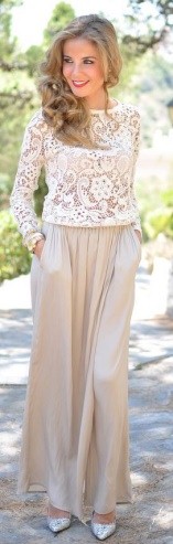 Lace Shirt With Palazzo