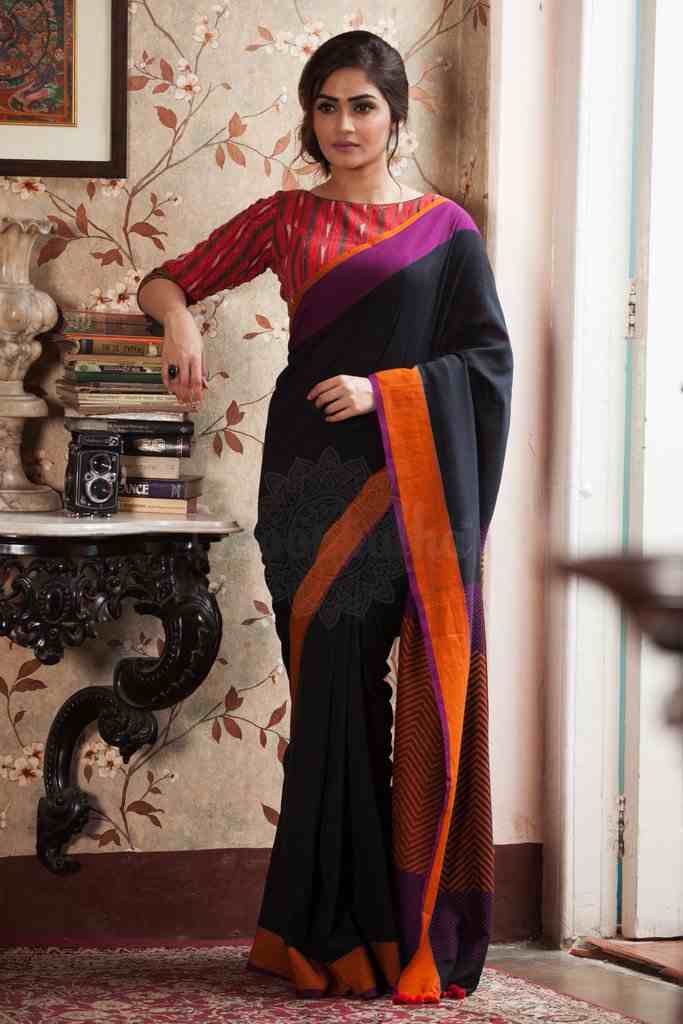 LIVA-Diva-Fashion-Styles-Black-Workwear-Saree