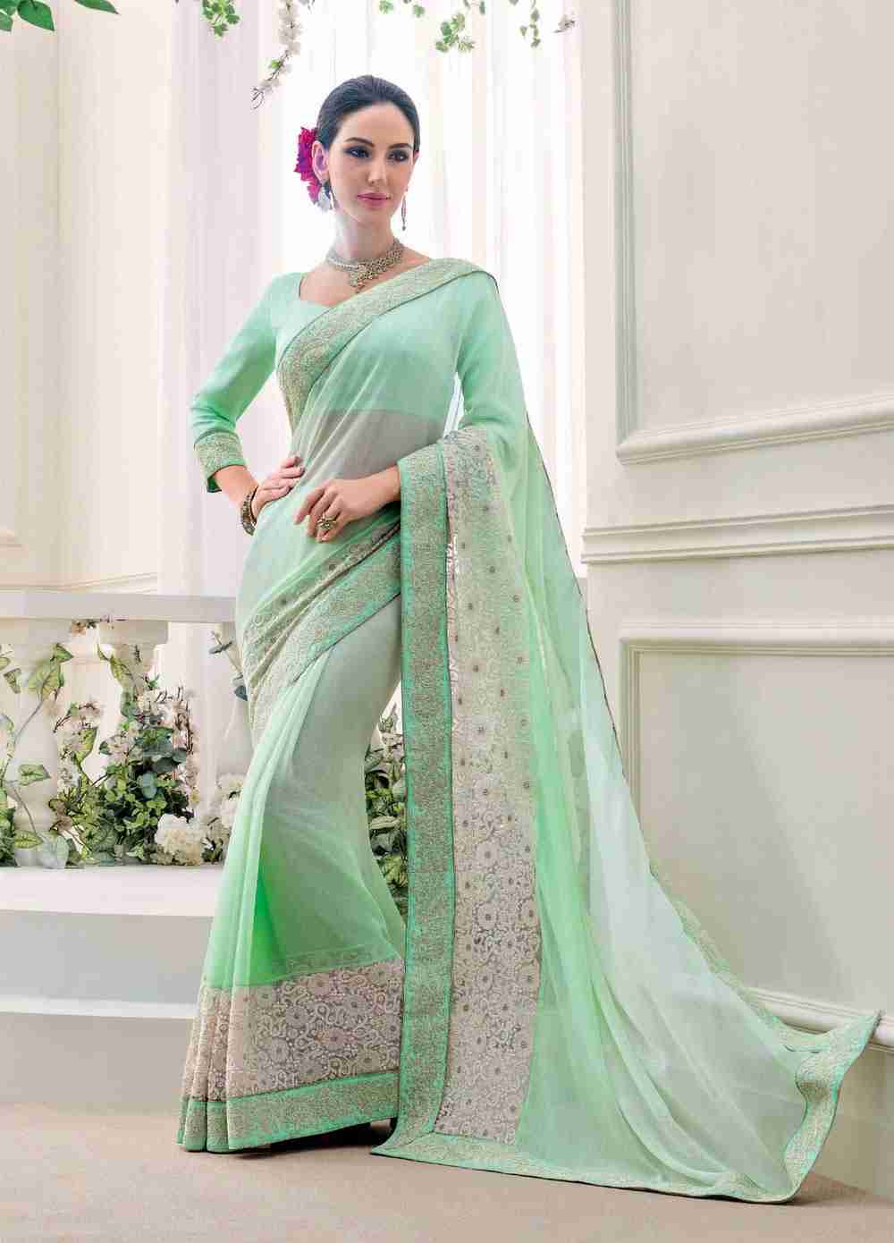 LIVA-Traditional-Festive-Sarees-Soft-Soothing-Green